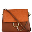 CHLOE Faye Medium Leather Shoulder Bag Brown