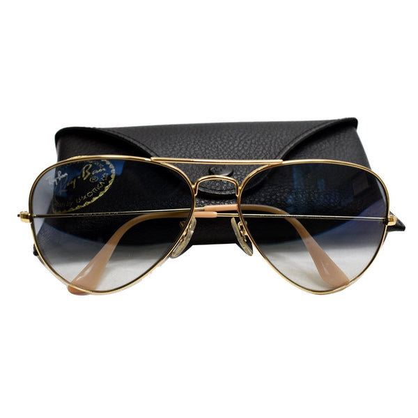 RAY-BAN Aviator RB3025 Gold Frame Light Blue Gradient Sunglasses