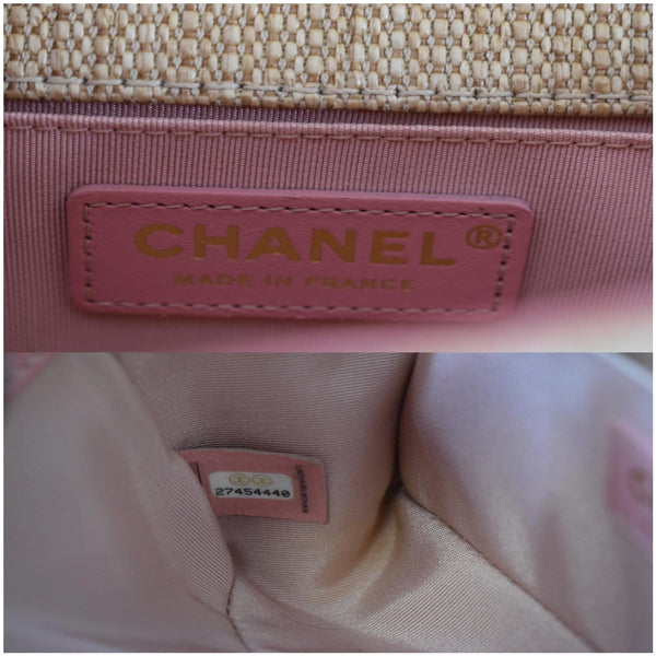 CHANEL Small Boy Chevron Cotton Mixed Fibers Shoulder Bag Pink
