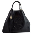 GUCCI Soho Small Pebbled Leather Shoulder Bag Black 336751
