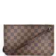 LOUIS VUITTON Neverfull MM Damier Ebene Pochette Wristlet Pouch Brown