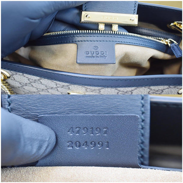 Gucci Padlock Medium GG Supreme Canvas Shoulder Bag serial code