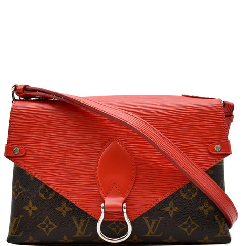 LOUIS VUITTON Saint Michel Monogram Epi Leather Shoulder Bag Red