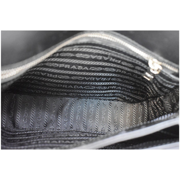 PRADA Nylon Leather Shoulder Bag Black