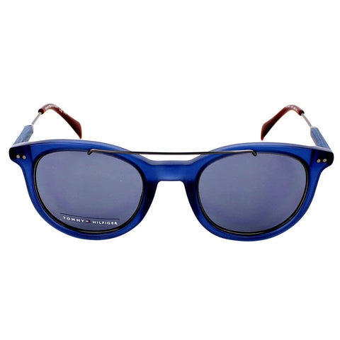 TOMMY HILFIGER TH 1348/S JU7 49 Round Unisex Sunglasses Blue Lens