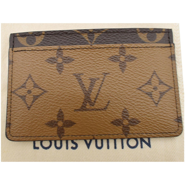 LOUIS VUITTON Reverse Monogram Canvas Card Holder Brown