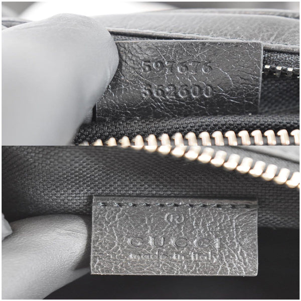 Gucci Morpheus Leather Belt Bag Black 597676 made in Italy