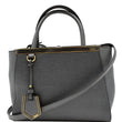 FENDI Petite 2Jours Vitello Elite Leather Tote Shoulder Bag Grey