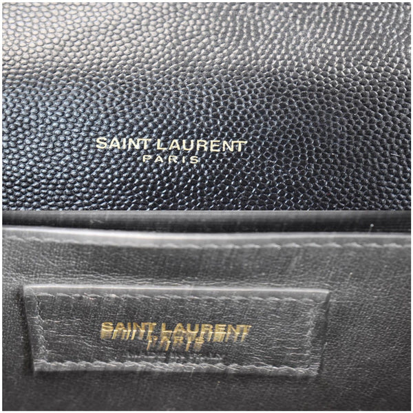 YVES SAINT LAURENT Envelope Medium Chain Leather Shoulder Bag Black