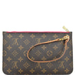 LOUIS VUITTON Neverfull MM Monogram Canvas Pochette Wristlet Pouch Brown