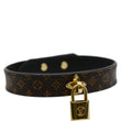 LOUIS VUITTON Lock Monogram Canvas Bracelet Brown Size 19