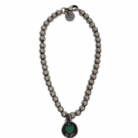 TIFFANY & CO Heart Tag Bead Small Bracelet Silver