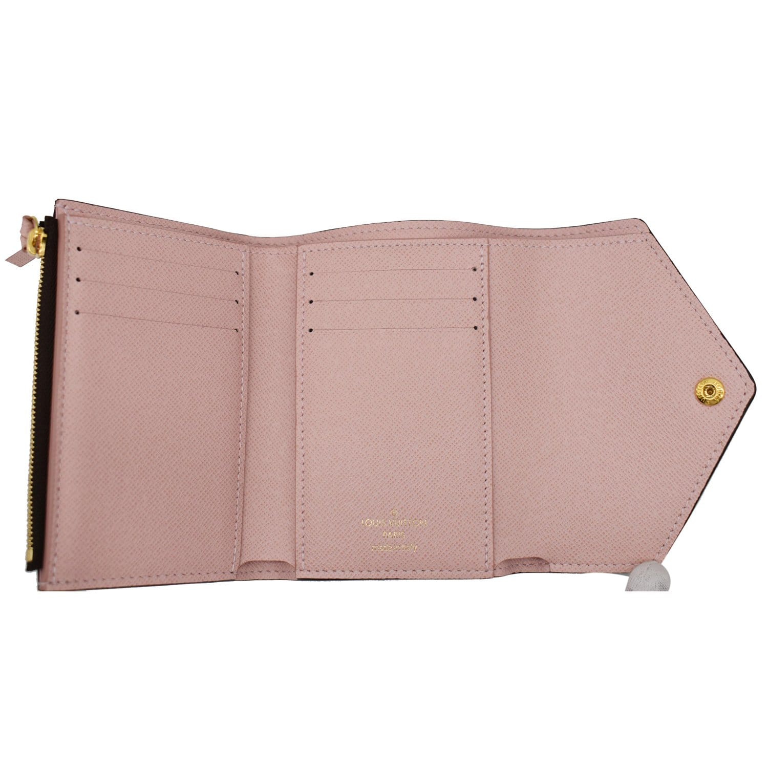 Louis Vuitton Pink Victorine Damier Ebene Rose Ballerine Wallet