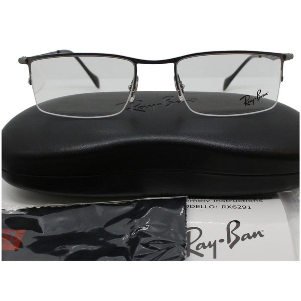 Ray-Ban RX6291 2784 Gunmetal Blue Frame Eyeglasses Demo Lens