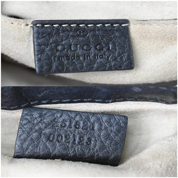 GUCCI Small 1973 Pebbled Leather Chain Crossbody Bag Black 251821