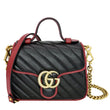 GUCCI GG Torchon Marmont Mini Top Handle Crossbody Bag 583571 Black/Cerise - Hot Deals