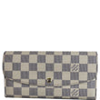 LOUIS VUITTON Emilie Damier Azur Wallet White