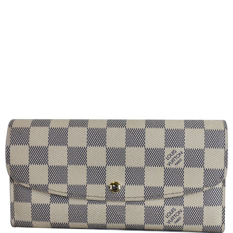 LOUIS VUITTON Emilie Damier Azur Wallet White