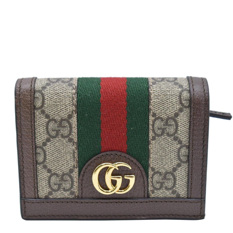 GUCCI Ophidia GG Card Case Wallet Beige