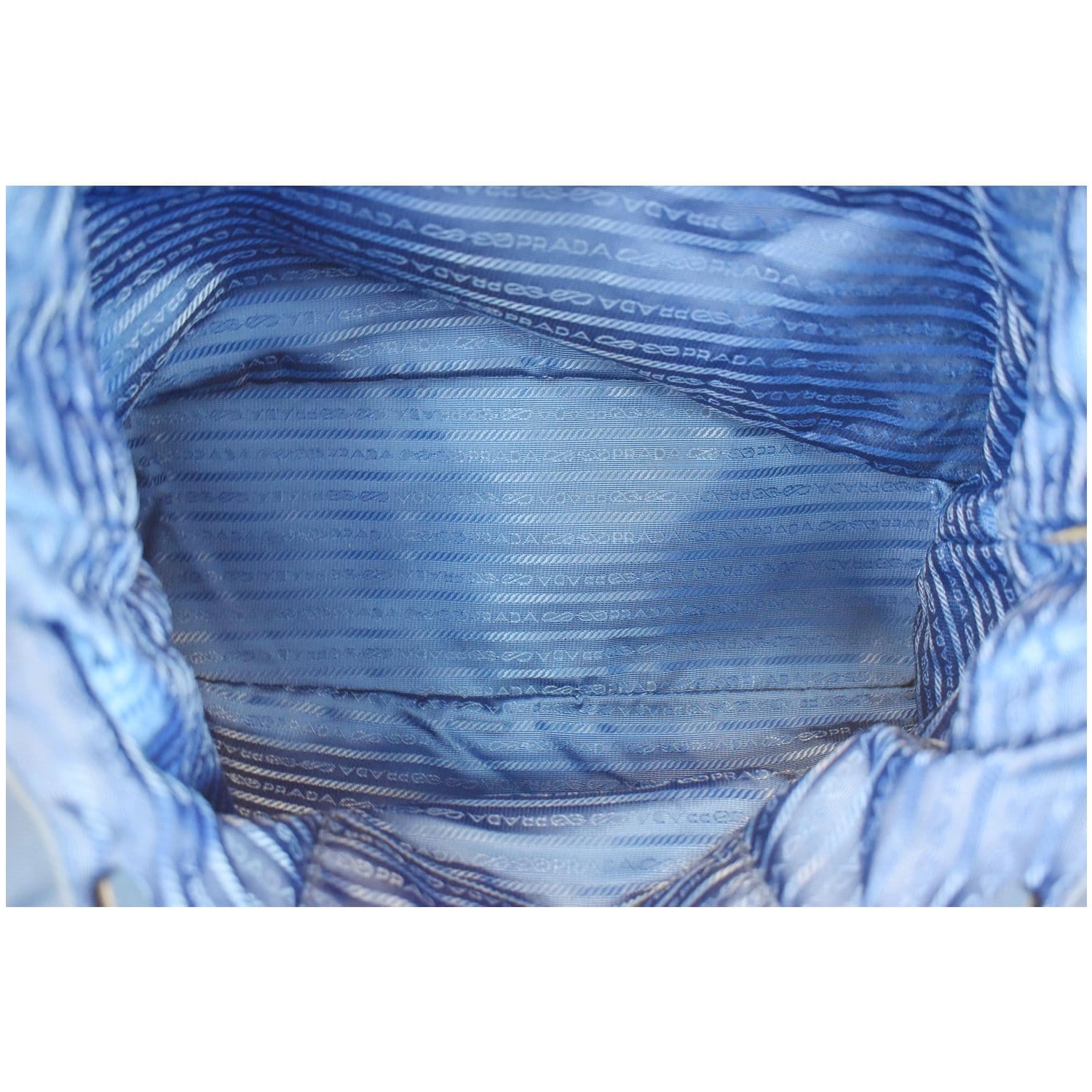 Prada Tessuto Clutch Saffiano Nylon Navy Blue in Leather/Nylon