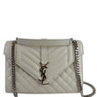 YVES SAINT LAURENT Envelope Medium Chain Leather Shoulder Bag White