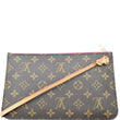 LOUIS VUITTON Neverfull MM Monogram Canvas Pochette Wristlet Pouch Brown