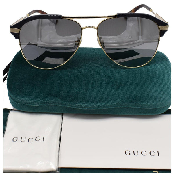 GUCCI GG0288SA 005 Sunglasses Grey Silver Mirrored Lens