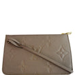 LOUIS VUITTON Empreinte Monogram Neverfull MM Pochette Wristlet Pouch Beige