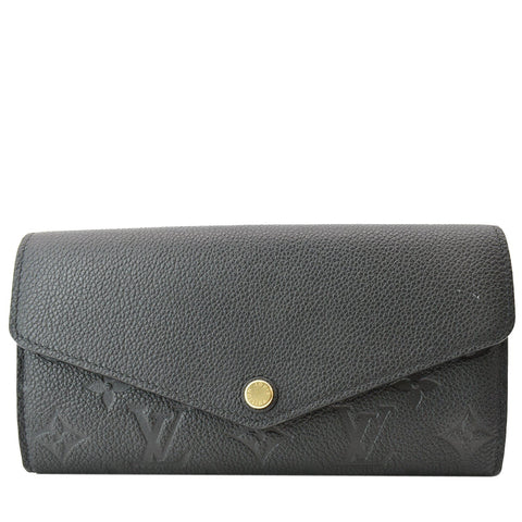 LOUIS VUITTON Sarah Monogram Empreinte Leather Wallet Black