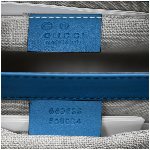 GUCCI Emily Medium GG Guccissima Leather Chain Shoulder Bag Teal