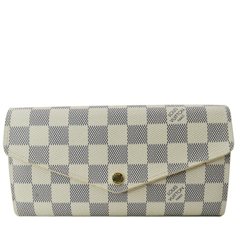LOUIS VUITTON Damier Azur Sarah Wallet White