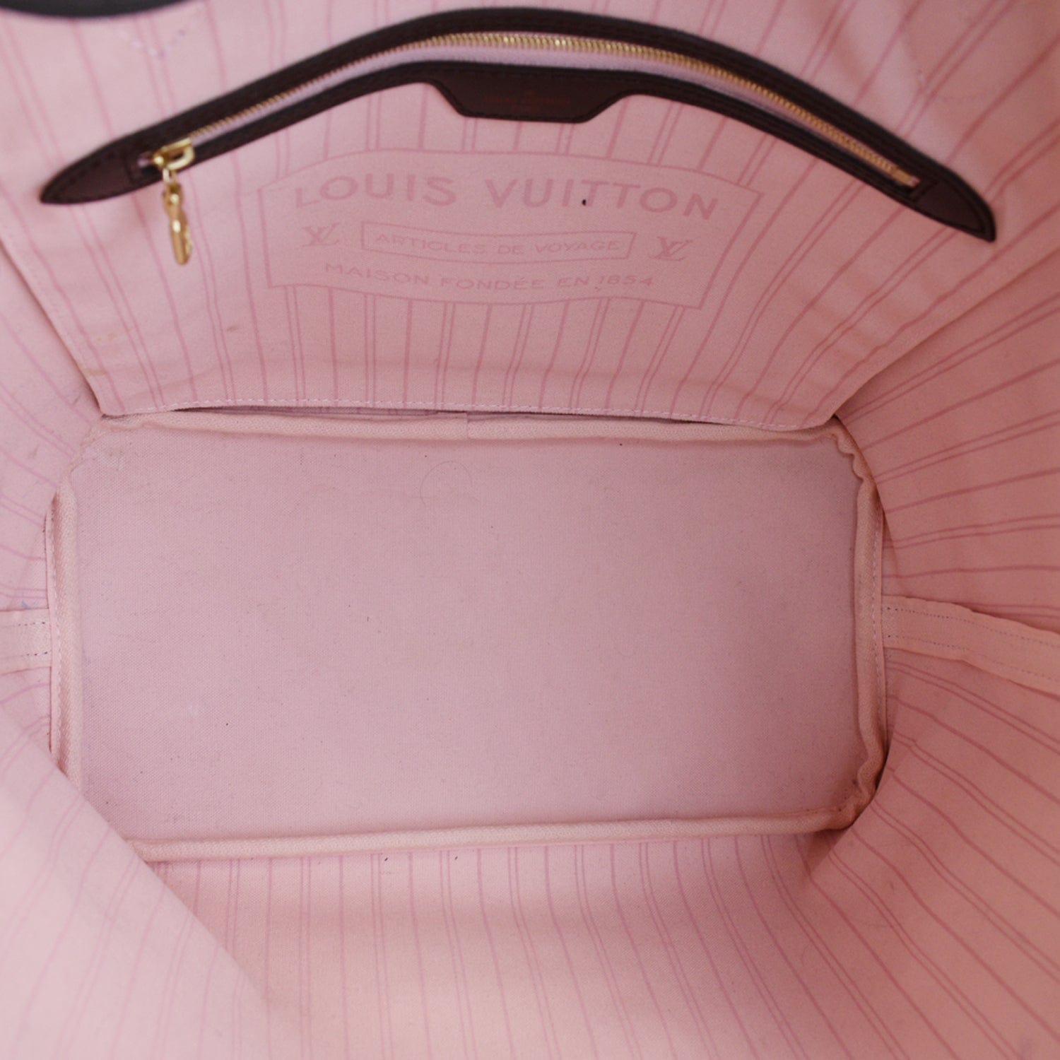 Authentic Louis Vuitton Neverfull Mm Damier Ebene Pink Ballerina