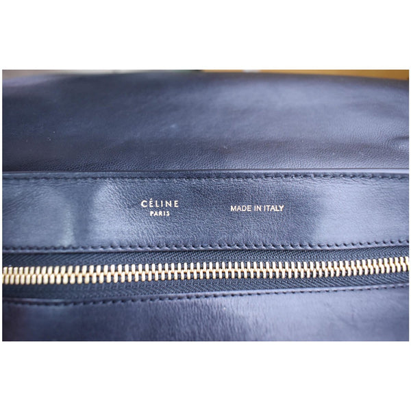 CELINE Trapeze Medium Croc Tote Shoulder Bag Black