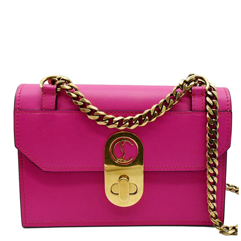 CHRISTIAN LOUBOUTIN Elisa Mini Calfskin Leather Shoulder Bag Pink