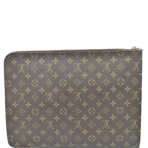 LOUIS VUITTON Monogram Canvas Poche Documents Portfolio Case Brown