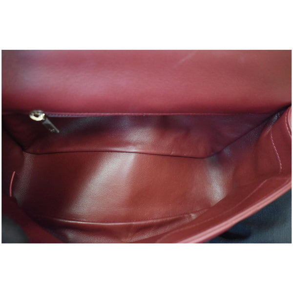 CHANEL Large Quilted Classic Flap Lambskin Leather Shoulder Bag Red