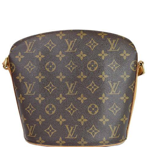 LOUIS VUITTON Drouot Monogram Canvas Shoulder Crossbody Bag Brown