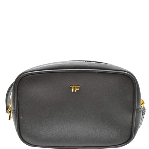 TOM FORD Leather Camera Crossbody Bag Black