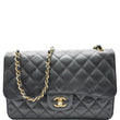 CHANEL Classic Jumbo Double Flap Caviar Leather Shoulder Bag Black