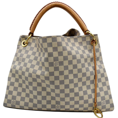 LOUIS VUITTON Artsy MM Damier Azur Shoulder Bag White