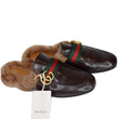 Gucci Princetown Fur Leather Slipper Cocoa Brown - top view