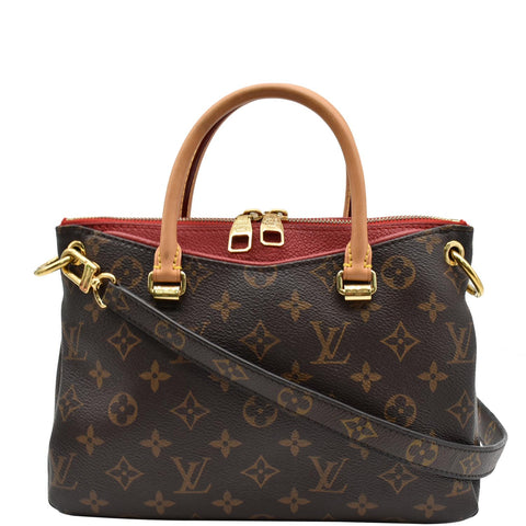 LOUIS VUITTON Pallas BB Monogram Canvas Satchel Crossbody Bag Brown