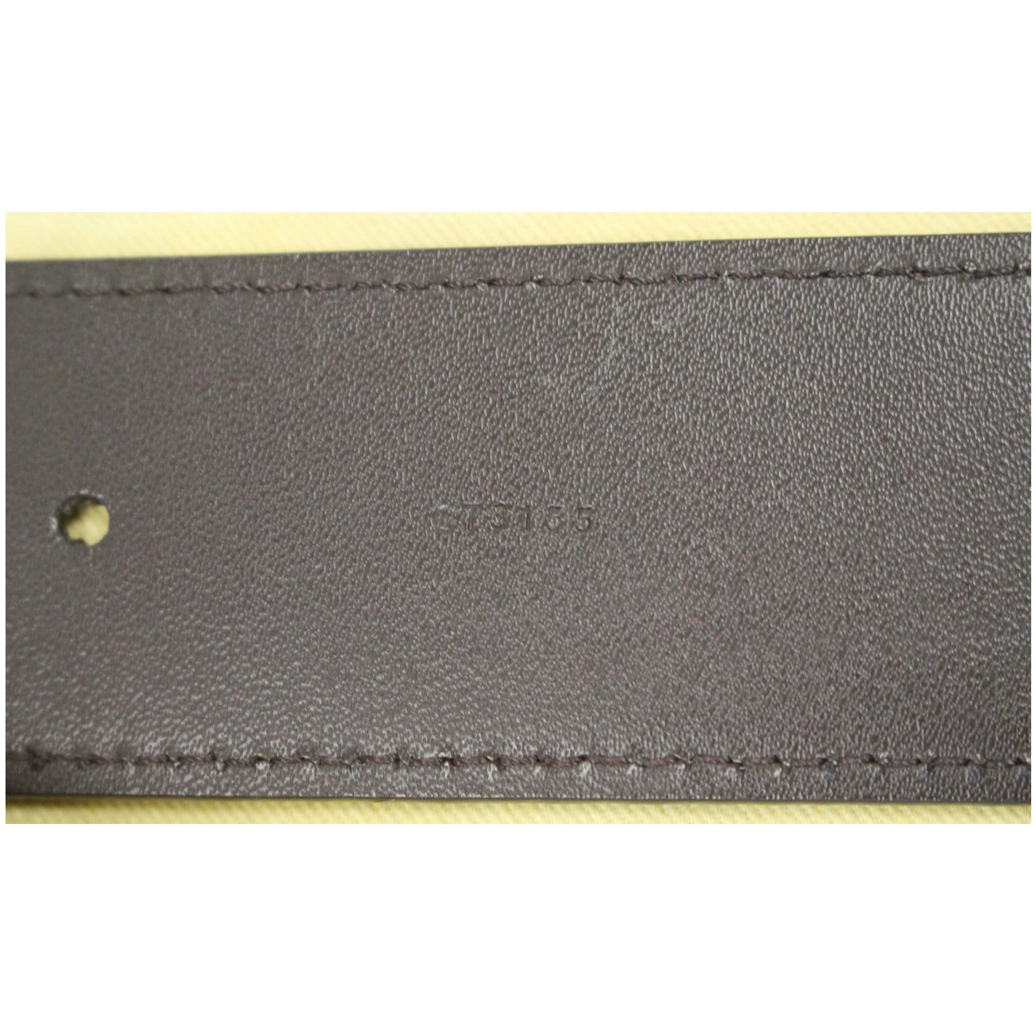 Authentic Louis Vuitton Men's Leather Belt Monogram Used 36 Size