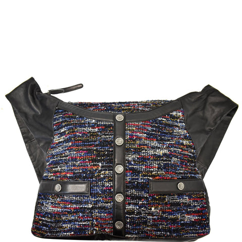 CHANEL Tweed Girl Large Lambskin Shoulder Bag Multicolor