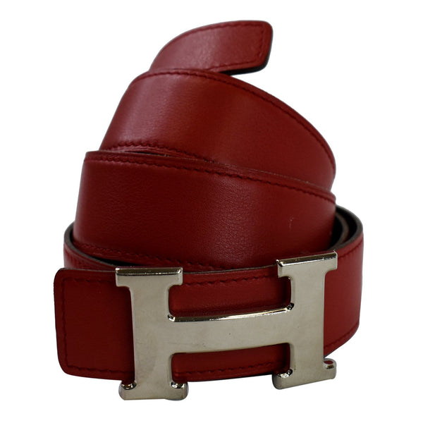 HERMES Constance H Buckle Reversible Belt Red