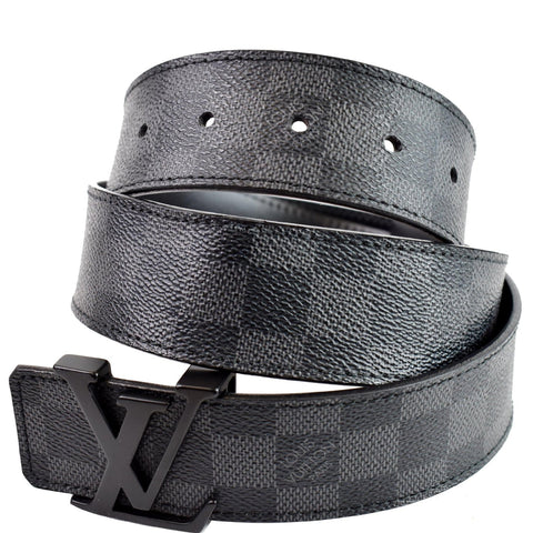 LOUIS VUITTON LV Initiales Damier Graphite Belt Black