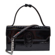 CHRISTIAN LOUBOUTIN Elisa Baguette Patent Leather Clutch Bag Black