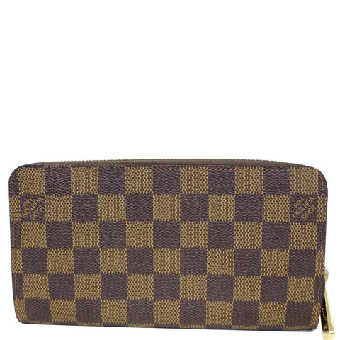 LOUIS VUITTON Zippy Damier Ebene Long Wallet Brown