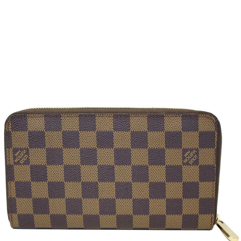LOUIS VUITTON Zippy Organizer Damier Ebene Wallet Brown