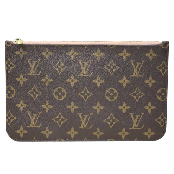 LOUIS VUITTON Pochette Wristlet Pouch Monogram Canvas Neverfull MM Brown